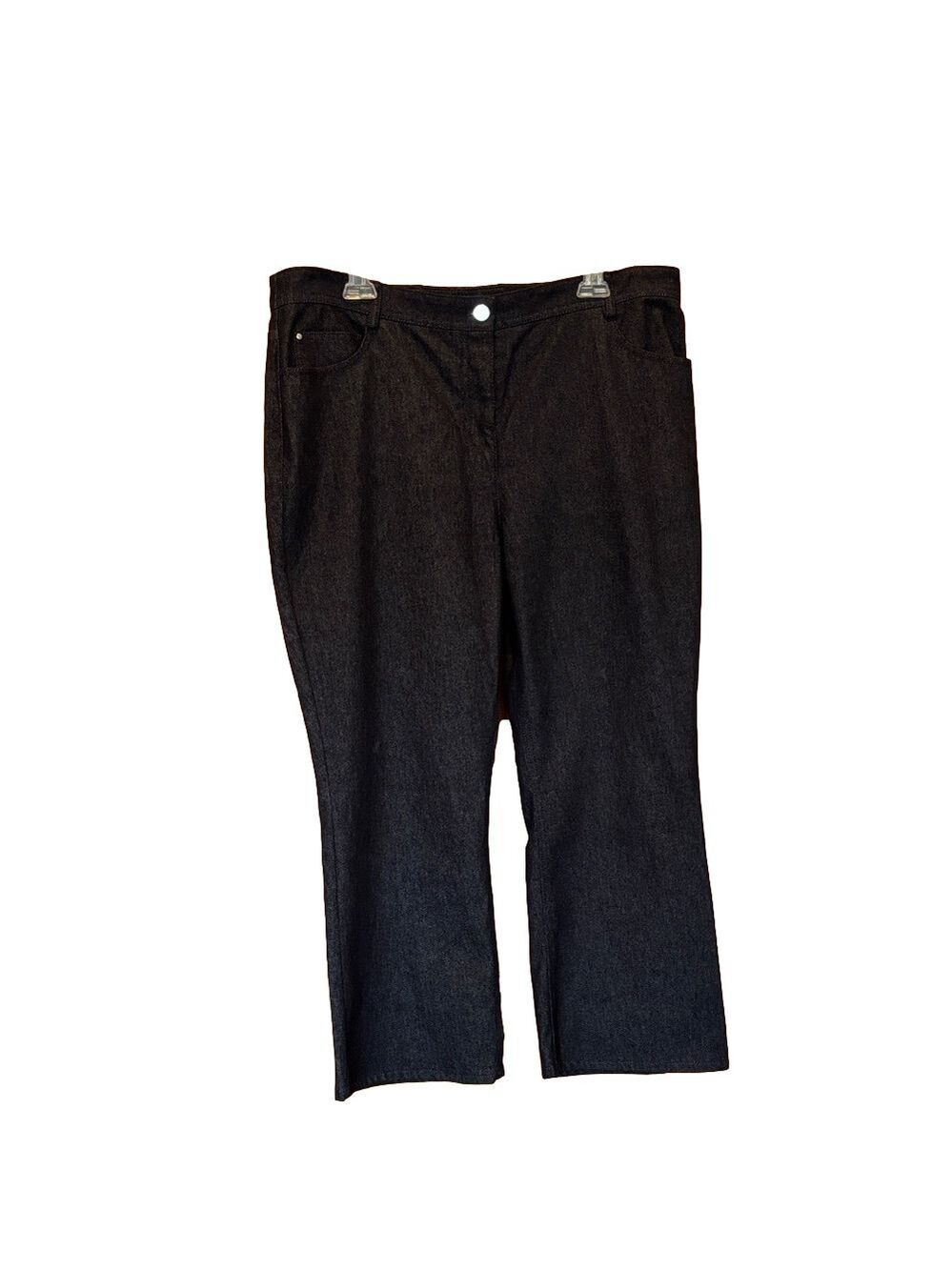 Akris Punto Women's High Rise Wide Leg Stretch Cotton Dark Wash Jeans Size 14